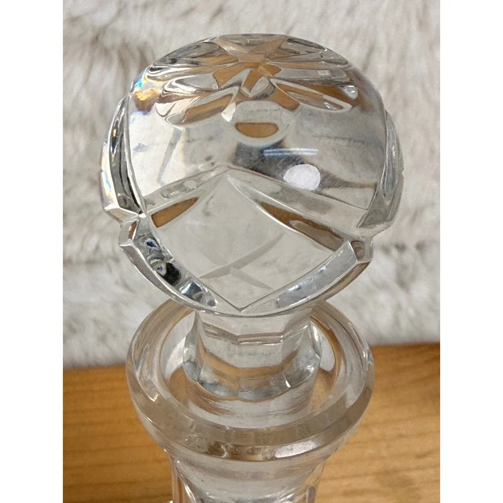 Vintage Lead Crystal Ships Decanter Pinwheel Starburst Cut Glass with Stopper